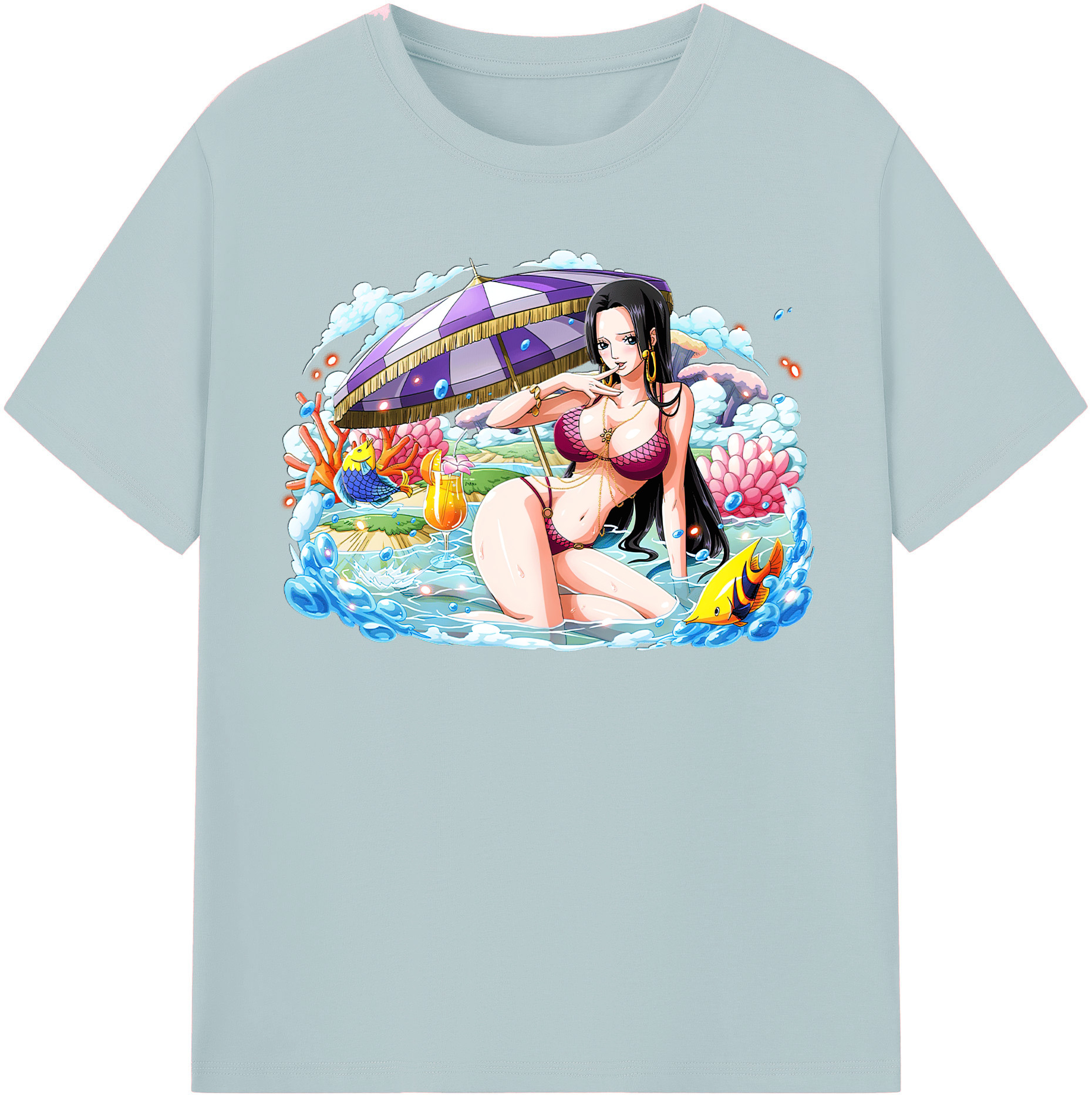 ワンピース ボア・ハンコック ONE PIECE Boa·Hancock 綿100％半袖Tシャツ（フロントプリント）